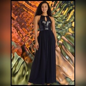 Morgan & Co. Black Sequin Gown